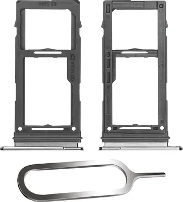 Produktbild von SAMSUNG GALAXY S10 / PLUS SIM KARTEN HALTER TRAY ADAPTER FACH STECKER SLOT + NADEL SINGLE PRISM WEISS WEIß