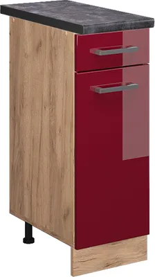 Produktbild von Küchenunterschrank Vicco R-Line Rot Hochglanz 30 cm , AP Anthrazit, Model 46853
