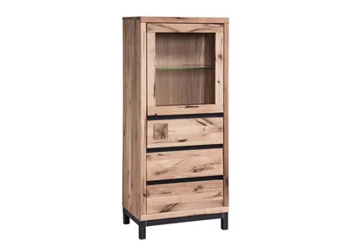 Produktbild von MASSIVMOEBEL24 Vitrine Wildeiche 65x40x148 bianco geölt VILLANDERS #203