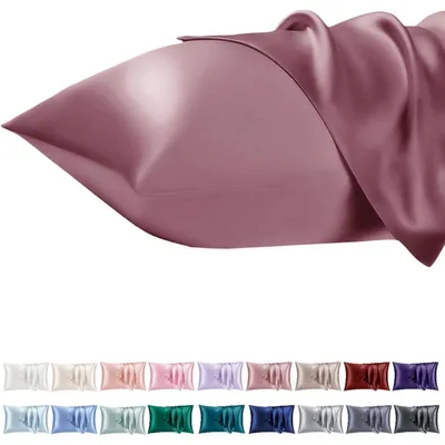 Produktbild von 2er Set Satin Kissenbezug 40x60 cm Rosa mit Reißverschluss