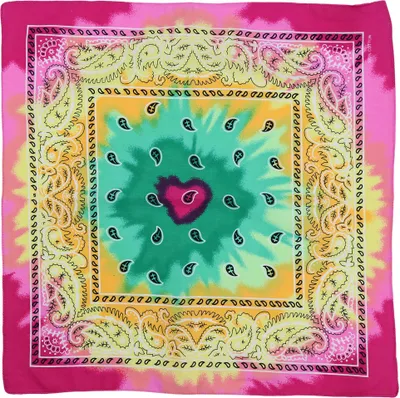 Produktbild von Bandana – Paisley-Batik – Halstuch – quadratisch – türkisfarben