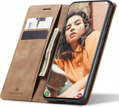 Image de Etui téléphone avec rabat SPACECASE Wallet pour Galaxy S21 FE Bronze