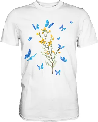 Produktbild von Blumen Schmetterlinge T-Shirt – White / 5XL