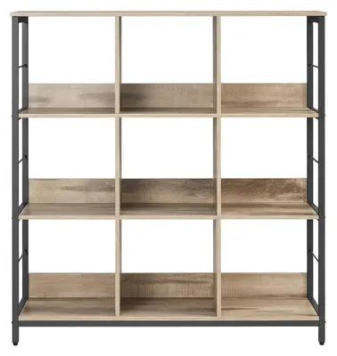 Image de Étagère de rangement avec 9 compartiments, couleur marron et noir | 100 x 30 x 103,1 cm
