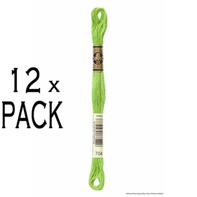 Immagine prodotto di 12x filo da ricamo DMC Mouline Special 117mc -704, 6 fili, 8m