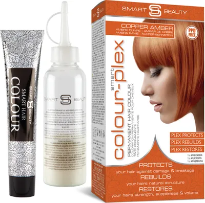 Produktbild von Smart Beauty Bernstein permanentes Haarfärbemittel mit Plex Anti-Haarbruch-Technologie, vegan, ohne PPD, ohne Tierversuche