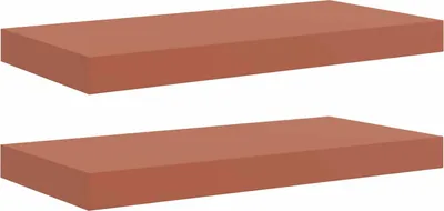 Productafbeelding van vidaXL Wandplanken, 2 stuks, bruin, 50 x 23,5 x 3,8 cm, houtvezel