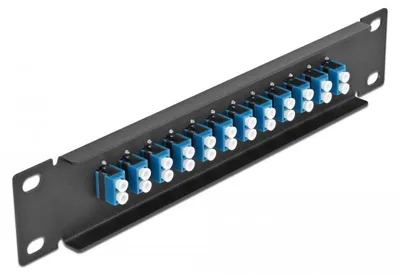 Image de Delock - Patch Panel - Rack montierbar - LC SM X 12 - Schwarz, Blau - 1U - 25,4 cm (10") (66765)