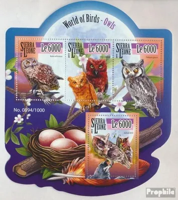 Produktbild von Briefmarken Sierra Leone 2015 Mi 6576-6579 Kleinbogen (kompl. Ausg.) postfrisch Eulen