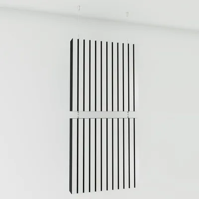 Immagine prodotto di Confezione da 2 — Pannelli acustici decorativi sospesi | 100 x 50 cm | Divisori sospesi | Pannelli fonoassorbenti modulari | SLATO | Bianco
