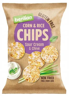 Zdjęcie produktu dla CHIPS Sour Cream and Chive- Chips kukurydziano-ryżowe śmietank-szczypi 50g