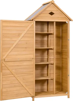 Produktbild von COSTWAY Gerätehaus Geräteschuppen mit Pultdach Gartenschrank Holz 177x80x45cm
