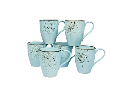 Produktbild von CreaTable, 22068, Nature Collection Lightblue, Kaffeebecher 6-tlg, Steinzeug