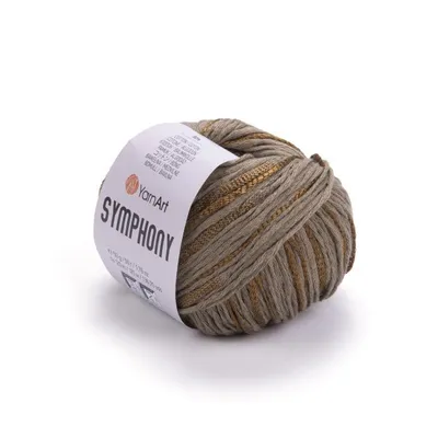 Produktbild von YarnArt Symphony 2107 / Khaki - 50g, 125m, Baumwolle/Viskose Garn, glänzend