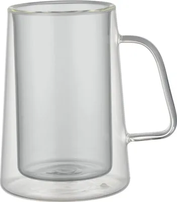 Image de 4 pcs. Verres à café et à thé à double paroi avec anse en verre 300ml Anthracite