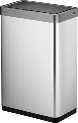 Produktbild von Sensor-Abfallbehälter aus mattem Edelstahl | 20+20 Liter, HxBxT 64,8x47x28cm | zwei Kunststoff-Inneneimer | Automatische Öffnung/Schließung | Silber