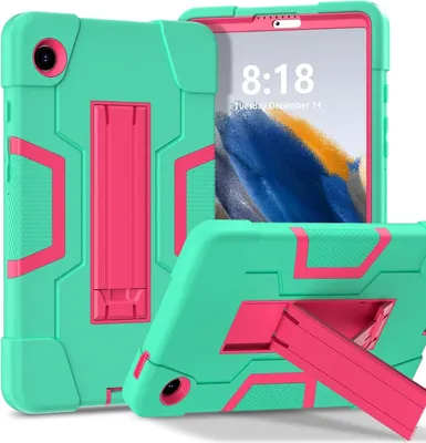 Produktbild von Hybrid Hülle für Samsung Galaxy Tab A11 mit Color Kontrastdesign & Halter Grün