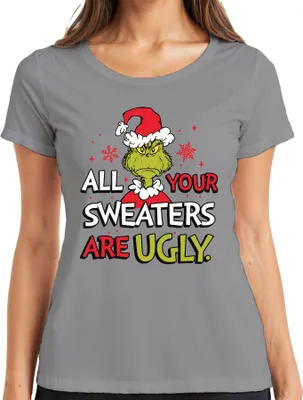 Produktbild von Grinch All Your Sweaters Are Ugly Weihnachten lustig Geschenk Damen T-Shirt, Grau, XXL