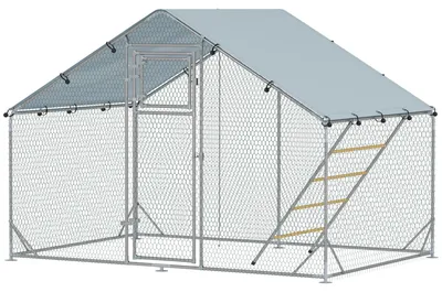 Obrázek produktu pro Kurník pro 6-8 slepic | Barva: stříbrná | Rozměry: 300 x 200 x 195 cm