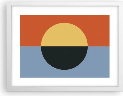 Produktbild von Gerahmtes Poster - Weißer Rahmen - Abstraktion Halbkreis Kontrast - 40x30 cm - Wand Bild - Wanddeko - Wandbilder - Kunstposter - Wandposter - Bilderrahmen - Bilder - Kunstdruck - P2WAA40x30-4604