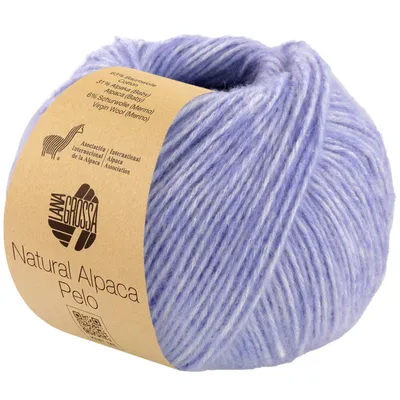 Produktbild von Lana Grossa NATURAL ALPACA PELO 50 g flauschige Netzgarnstruktur gefüllt mit Baby-Alpakafasern 125 m Farbe 024 - Veilchenblau meliert