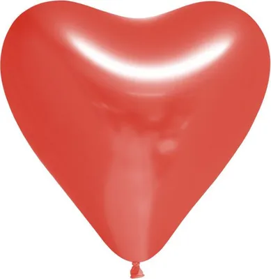 Produktbild von 6 Chrome Herz Luftballons in Rot Spiegelballons 30cm