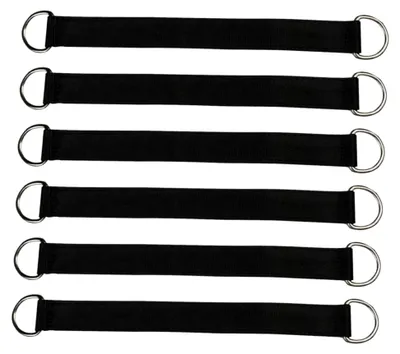 Produktbild von 6 Stück Aufhängesets für Baumschaukeln aus Edelstahl und Polyester mit stabilen Hängemattenhaken und hoher Tragfähigkeit für Outdoor-Aktivitäten