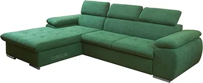 Produktbild von Ecksofa mit Schlaffunktion und Bettkasten, Couch für Wohnzimmer, Schlafsofa Sofagarnitur Sofa Eckcouch L-Form Wohnlandschaft mit Bettfunktion NILUX (Eckosfa NILUX Dunkelgrün) 284 x 196 x 78 cm, Links Ottomane