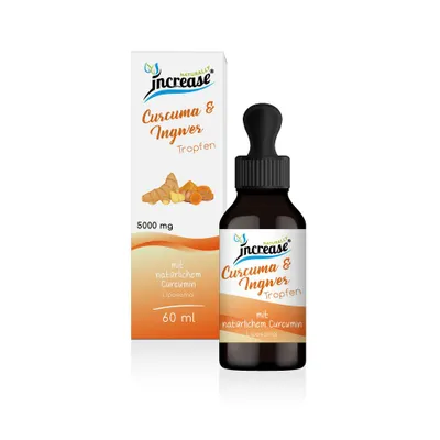 Produktbild von Liposomale Curcuma & Ingwer Tropfen hochdosiert - (150.000mg Curcuma & Ingwer pro Packung) 5000mg Curcuma & Ingwer pro Tagesdosis - MCT Öl
