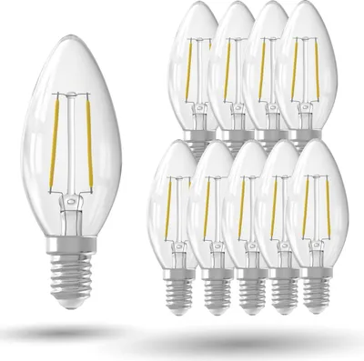 Produktbild von LED Lampe E14, B35 Kerze, Filament Klar, 2700K Warmweiß Licht, nicht dimmbar, 10er Pack