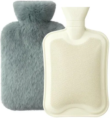 Produktbild von Wärmflasche mit weichem Bezug - 2 Liter, grau