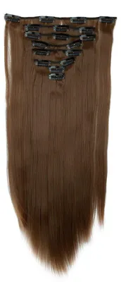 Immagine prodotto di Clip-in, extension per capelli lisci, set da 8 pezzi, 66 cm, biondo chiaro