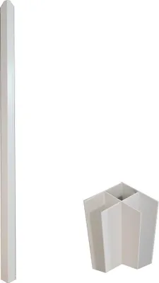 Produktbild von Eckpfosten aus pulverbeschichtetem Aluminium 105 cm weiß - BAYVIEW