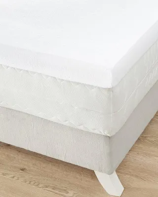 Immagine prodotto di Coprimaterasso Unyqoos® in molton, 160 x 200 x 12 cm, 100% cotone, bianco, antiacaro e antibatterico, lavabile fino a 95°C