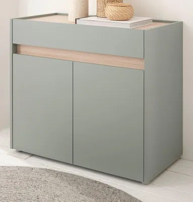 Produktbild von Schuhschrank "Center" in Salbei und Barista Eiche Flurkommode 80 x 70 cm