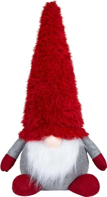 Produktbild von Weihnachten Deko Wichtel groß 35cm (60cm) Figur sitzend rot grau