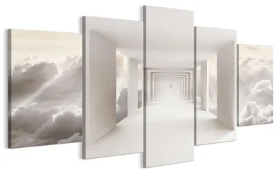 Immagine prodotto di LUMASOUL, quadri decorativi da parete per soggiorno, set di 5 elementi, stampa su tela con effetto 3D, dimensioni 200x100 cm. Decorazioni da parete componibili, adatte per camera da letto, corridoio, ufficio