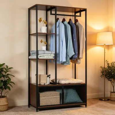 Produktbild von Kleiderorganisator im Schlafzimmer,Offenes Mantelhalter,Vielseitiges Mantelhalter,Flur Kleiderständer(nur mit Kleiderständer)