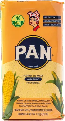 Produktbild von Gelbes Maismehl P.A.N. | Glutenfrei, ohne Gentechnik | Ideal für Arepas | 1 kg
