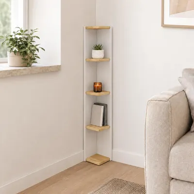 Produktbild von VCM Holzregal stehend | platzsparendes Regal | Maße: H. 97 x B. 15 x T. 17 cm | Elegantes Regal stehend | Aufbewahrungsregal | Bücherregal - Honsa