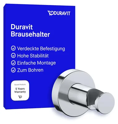 Produktbild von Duravit Universal Brausehalterung, Duschkopfhalterung für Handbrausen, Brausehalter rund, Chrom