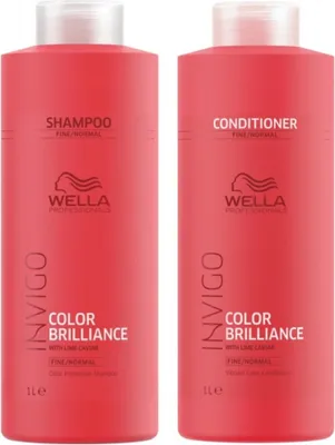 Produktbild von Wella Invigo Color Brilliance Fine/Normal Set - Shampoo 1000ml + Conditioner 1000 ml