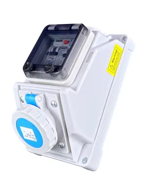 Produktbild von RoadEu – CEE 32A Steckdose mit FI Schutzschalter – 230V 3P Einphasige Wandsteckdose mit LS Schalter – IP66 wasserdicht & staubdicht