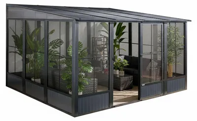 Produktbild von Sojag Mural 1013 Metall Anbaupavillon mit Seitenteilen 3x4 m