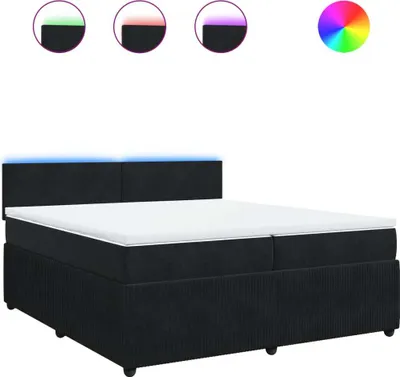 Productafbeelding van vidaXL Boxspringbed met matras, zwart, 200x200 cm, fluweel