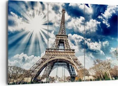 Produktbild von Bild auf Leinwand - Leinwandbild - Architektur gebäude stadt eiffel - 165x110cm - Wand Bild - Wanddeko - Leinwanddruck - Bilder - Kunstdruck - Leinwand bilder - Wandkunst - CE165x110-2435