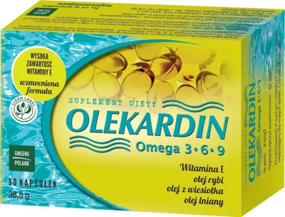 Produktbild von Olekardin - Omega 3-6-9, 30 Kapseln. GINSENG POLEN