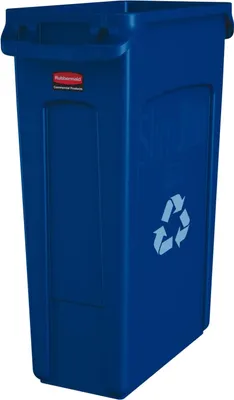 Produktbild von Rubbermaid Abfallbehälter Slim Jim mit Lüftungskanälen blau 87 Liter