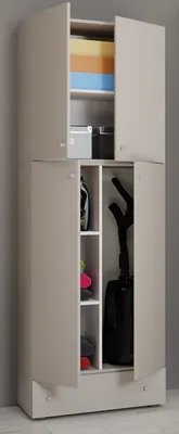 Produktbild von VCM Holz Besenschrank | 6 Fächer | Maße: H. 200 x B. 70 x T. 39 cm | Haushaltsschrank | Mehrzweckschrank | Extra Schublade - Lona