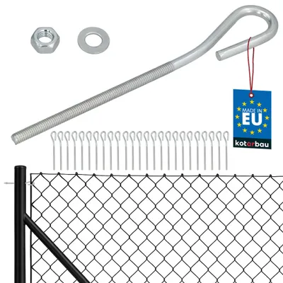 Image de KOTARBAU® Lot de 25 Tendeur Grillage M6 Tendeur Cable Clôture Acier Galvanisé Crochet Fileté avec Écrou et Rondelle Tendeur Fil de Fer Argenté Fermé